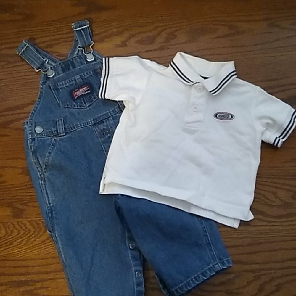 Old Navy shirt and Osh Kosh B'gosh overalls set
